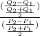 \frac{(\frac{Q_2-Q_1}{\frac{Q_2+Q_1}{2}})}{(\frac{P_2-P_1}{\frac{P_2+P_1}{2}})}