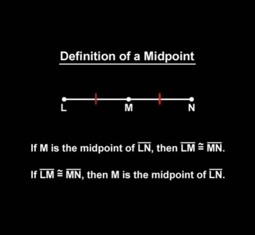 Write the definition of midpoint, provide a supporting figure