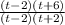 \frac{(t - 2)(t + 6)}{(t - 2)(t + 2)}