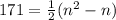 171=\frac{1}{2}(n^2-n)