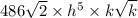 486\sqrt{2} \times h^{5} \times k\sqrt{k}