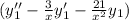 (y_1''-\frac{3}{x}y_1'-\frac{21}{x^2}y_1)