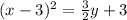 (x-3)^2=\frac{3}{2}y+3