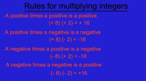 In your own words write the rules for multiplying integers
