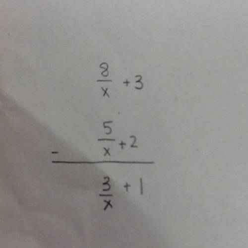 So the question is subtract 8/x+3 - 5/x+2 and i got (3x+1)/(x+2)(x+3) yet the choices are a. (8x+16)
