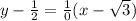 y-\frac{1}{2}=\frac{1}{0}(x-\sqrt{3})