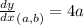\frac{dy}{dx}_{(a,b)}=4a