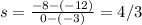 s = \frac{- 8 - (-12)}{0 - (-3)}  = 4/3
