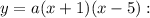 y=a(x+1)(x-5):