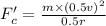 F'_c=\frac{m\times (0.5v)^2}{0.5r}