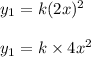 y_1=k(2x)^2\\\\y_1=k \times 4x^2