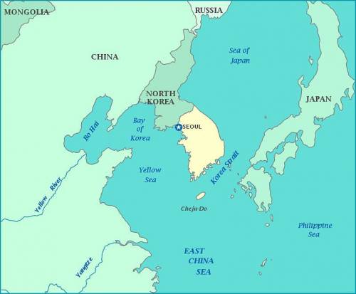 What body of water separates south korea from japan?