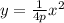 y= \frac{1}{4p} x^2