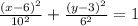 \frac{(x-6)^2}{10^2} + \frac{(y-3)^2}{6^2}   = 1\\