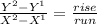 \frac{Y^2-Y^1}{X^2-X^1}=\frac{rise}{run}