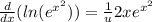 \frac{d}{dx} (ln(e^{x^2}) ) = \frac{1}{u} 2x e^{x^2}