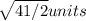 \sqrt{41/2}units\\