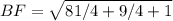 BF=\sqrt{81/4 +9/4+1} \\
