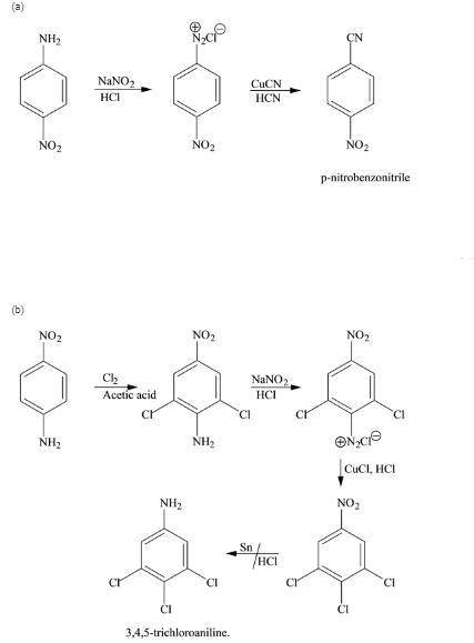 Each of the following compounds has been prepared from p-nitroaniline. outline a reasonable series o