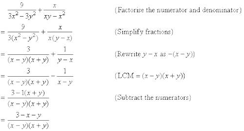 How to do simplification of algebraic fractions