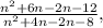 \frac{n^{2} + 6n - 2n - 12}{n^{2} + 4n - 2n - 8},