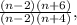 \frac{(n - 2)(n + 6)}{(n - 2)(n + 4)},