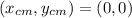 (x_{cm},y_{cm})=(0,0)