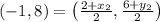 (-1,8)=\left(\frac{2+x_{2}}{2}, \frac{6+y_{2}}{2}\right)