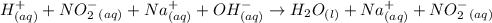 H^+_{(aq)}+NO_2^-_{(aq)}+Na^+_{(aq)}+OH^{-}_{(aq)}\rightarrow H_2O_{(l)}+Na^+_{(aq)}+NO_2^-_{(aq)}