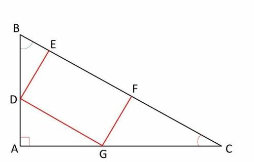 Abuilding with a rectangular base is to be constructed on a lot in a form of a right triangle with l