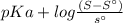 pKa + log \frac{(S - S^{\circ})}{s^{\circ}}