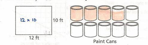 Len wants to paint a wall in his house.he knows that 1 can of paint covers an area of 32 feet.the di