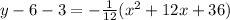 y-6-3=-\frac{1}{12}(x^{2}+12x+36)
