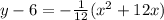 y-6=-\frac{1}{12}(x^{2}+12x)