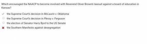 Which of the following encourage the naacp to become involved with reverend oliver browns lawsuit ag