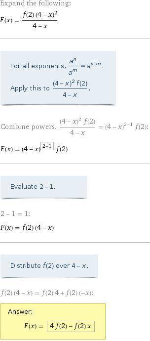 F(x) = 4-x squared over 4-x find f(2)