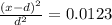 \frac{(x- d)^2}{d^2}= 0.0123