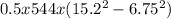 0.5x544x(15.2^{2} -6.75^{2} )