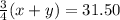\frac{3}{4}(x+y)=31.50