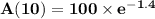 \mathbf{A(10) = 100 \times e^{-1.4}}