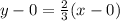 y-0=\frac{2}{3}(x-0)