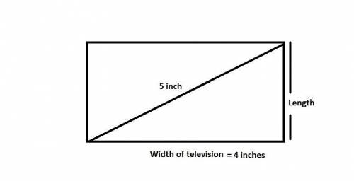 Acertain television is advertised as a 5-inch tv (the diagonal length). if the width of the tv is 4
