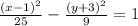\frac{(x-1)^2}{25}-\frac{(y+3)^2}{9}=1