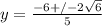 y  =\frac{-6+/-2\sqrt{6} }{5}