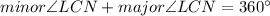 minor{\angle}LCN+major{\angle}LCN=360^{\circ}