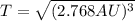 T=\sqrt{(2.768 AU)^{3}}