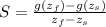 S = \frac{g(z_{f}) - g(z_{s})}{z_{f} - z_{s}}