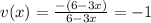 v(x) = \frac{ - (6 - 3x )}{6 - 3x}  =  - 1