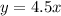 y =4.5 x