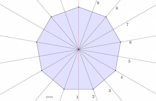 Which polygons has nine lines of symmetry